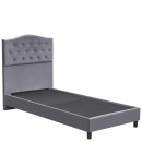 Κρεβάτι Μονό ArteLibre JUNIPER Γκρι Ύφασμα 209x101x125cm (Στρώμα 90x200cm)