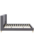 Κρεβάτι Υπέρδιπλο ArteLibre SEDONA Γκρι Ύφασμα 216x176x110cm (Στρώμα 160x200cm)