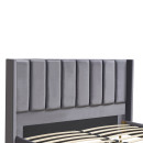 Κρεβάτι Υπέρδιπλο ArteLibre SEDONA Γκρι Ύφασμα 216x176x110cm (Στρώμα 160x200cm)