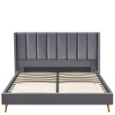 Κρεβάτι Υπέρδιπλο ArteLibre SEDONA Γκρι Ύφασμα 216x176x110cm (Στρώμα 160x200cm)