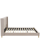 Κρεβάτι Υπέρδιπλο ArteLibre SEDONA Μπεζ Ύφασμα 216x176x110cm (Στρώμα 160x200cm)