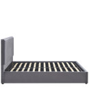 Κρεβάτι Υπέρδιπλο ArteLibre YUMA Γκρι Ύφασμα 214x1170x10cm (Στρώμα 160x200cm)