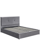 Κρεβάτι Υπέρδιπλο ArteLibre YUMA Γκρι Ύφασμα 214x1170x10cm (Στρώμα 160x200cm)