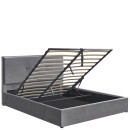 Κρεβάτι Υπέρδιπλο ArteLibre YUMA Γκρι Ύφασμα 214x1170x10cm (Στρώμα 160x200cm)