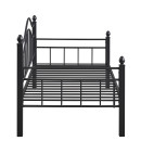 Καναπές Κρεβάτι ArteLibre PECOS Μαύρο Μέταλλο 200x98x99cm (Στρώμα 90x190cm)