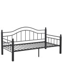 Καναπές Κρεβάτι ArteLibre PECOS Μαύρο Μέταλλο 200x98x99cm (Στρώμα 90x190cm)