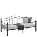 Καναπές Κρεβάτι ArteLibre PECOS Μαύρο Μέταλλο 200x98x99cm (Στρώμα 90x190cm)