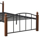 Κρεβάτι Μονό ArteLibre LARAMIE Μαύρο/Καρυδί Μέταλλο 210x98x76cm (Στρώμα 90x200cm)