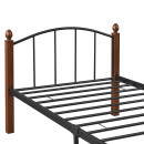 Κρεβάτι Μονό ArteLibre LARAMIE Μαύρο/Καρυδί Μέταλλο 210x98x76cm (Στρώμα 90x200cm)