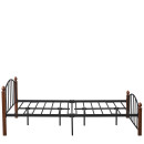 Κρεβάτι Ημίδιπλο ArteLibre LARAMIE Μαύρο/Καρυδί Μέταλλο 210x128x76cm (Στρώμα 120x200cm)