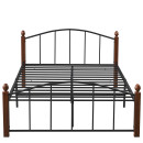 Κρεβάτι Ημίδιπλο ArteLibre LARAMIE Μαύρο/Καρυδί Μέταλλο 210x128x76cm (Στρώμα 120x200cm)