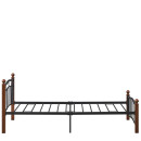 Κρεβάτι Μονό ArteLibre ARROWHEAD Μαύρο/Καρυδί Μέταλλο 210x98x85cm (Στρώμα 90x200cm)