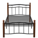 Κρεβάτι Μονό ArteLibre ARROWHEAD Μαύρο/Καρυδί Μέταλλο 210x98x85cm (Στρώμα 90x200cm)