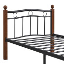 Κρεβάτι Μονό ArteLibre ARROWHEAD Μαύρο/Καρυδί Μέταλλο 210x98x85cm (Στρώμα 90x200cm)