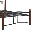 Κρεβάτι Μονό ArteLibre ARROWHEAD Μαύρο/Καρυδί Μέταλλο 210x98x85cm (Στρώμα 90x200cm)