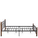 Κρεβάτι Ημίδιπλο ArteLibre ARROWHEAD Μαύρο/Καρυδί Μέταλλο 210x128x85cm (Στρώμα 120x200cm)