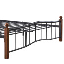 Κρεβάτι Ημίδιπλο ArteLibre ARROWHEAD Μαύρο/Καρυδί Μέταλλο 210x128x85cm (Στρώμα 120x200cm)