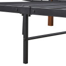 Κρεβάτι Ημίδιπλο ArteLibre ARROWHEAD Μαύρο/Καρυδί Μέταλλο 210x128x85cm (Στρώμα 120x200cm)