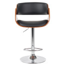 Σκαμπό Bar ArteLibre VORIAN Μαύρο/Καφέ Ξύλο/PU/Αλουμίνιο 52x55x87-108cm