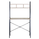 Γραφείο ArteLibre LYNDALE Με Ράφια Δρυς/Μαύρο Μοριοσανίδα/Μέταλλο 84x46x142cm