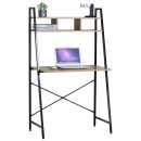 Γραφείο ArteLibre LYNDALE Με Ράφια Δρυς/Μαύρο Μοριοσανίδα/Μέταλλο 84x46x142cm