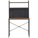 Γραφείο ArteLibre OSWELL Με Ράφια Μαύρο/Δρυς Μέταλλο/Μοριοσανίδα 84x50x148.5cm