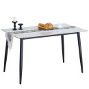 Τραπέζι Τραπεζαρίας ArteLibre VENSHIRE Λευκό Μάρμαρο/Μαύρο Κεραμικό/Μέταλλο 121x72x73cm