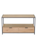 Τραπεζάκι Σαλονιού ArteLibre WEXLEY Δρυς/Μαύρο Μοριοσανίδα/Μέταλλο 100x40x50cm