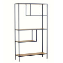 Βιβλιοθήκη ArteLibre YARWOOD Δρυς/Μαύρο Μοριοσανίδα/Μέταλλο 100x33x178cm