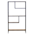 Βιβλιοθήκη ArteLibre YARWOOD Δρυς/Μαύρο Μοριοσανίδα/Μέταλλο 100x33x178cm