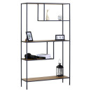 Βιβλιοθήκη ArteLibre YARWOOD Δρυς/Μαύρο Μοριοσανίδα/Μέταλλο 100x33x178cm