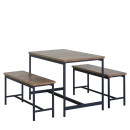 Σετ Τραπεζαρία (2+1) ArteLibre DRAYCOTT Καφέ/Μαύρο Μοριοσανίδα/Μέταλλο 110x60x75cm