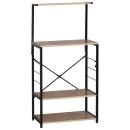 Ραφιέρα Κουζίνας ArteLibre GRANTHAM Δρυς/Μαύρο Μοριοσανίδα/Μέταλλο 60x40x123cm