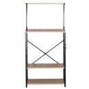 Ραφιέρα Κουζίνας ArteLibre GRANTHAM Δρυς/Μαύρο Μοριοσανίδα/Μέταλλο 60x40x123cm