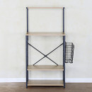 Ραφιέρα Κουζίνας ArteLibre GRANTHAM Δρυς/Μαύρο Μοριοσανίδα/Μέταλλο 60x40x123cm