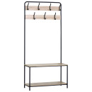 Έπιπλο Εισόδου ArteLibre NORFIELD Δρυς/Μαύρο Μοριοσανίδα/Μέταλλο 80x30x170cm