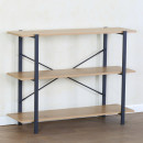 Βιβλιοθήκη ArteLibre RAVENSBY Φυσικό/Μαύρο Μοριοσανίδα/Μέταλλο 106x35x80cm