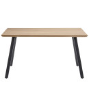 Τραπέζι Τραπεζαρίας ArteLibre ADONIS Sonoma/Μαύρο Μέταλλο/Μοριοσανίδα 140x80x76cm