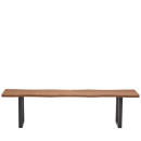 Παγκάκι Τραπεζαρίας ArteLibre AEMON Σκούρο Ακακία/Μαύρο Μέταλλο/MDF 180x40x47cm