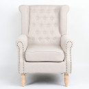 Πολυθρόνα ArteLibre OTTAVIA Μπεζ Ύφασμα 77x80x106cm