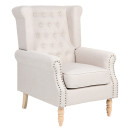 Πολυθρόνα ArteLibre OTTAVIA Μπεζ Ύφασμα 77x80x106cm