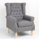 Πολυθρόνα ArteLibre OTTAVIA Σκούρο Γκρι Ύφασμα 77x80x106cm