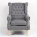 Πολυθρόνα ArteLibre OTTAVIA Σκούρο Γκρι Ύφασμα 77x80x106cm