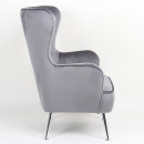 Πολυθρόνα ArteLibre VITTORIA Γκρι Βελούδο 76x79x101cm