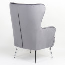 Πολυθρόνα ArteLibre VITTORIA Γκρι Βελούδο 76x79x101cm