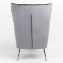 Πολυθρόνα ArteLibre VITTORIA Γκρι Βελούδο 76x79x101cm