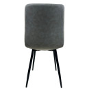 Καρέκλα Τραπεζαρίας ArteLibre YUCARIA Μπεζ/Μαύρο PU/Μέταλλο 44x55x86cm