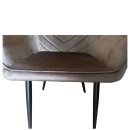 Καρέκλα Τραπεζαρίας ArteLibre FLORITA Γκρι/Μαύρο Βελούδο/Μέταλλο 55x57x84cm