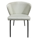 Καρέκλα Τραπεζαρίας ArteLibre JACARANDA Μπεζ/Μαύρο Ύφασμα/Μέταλλο 56x56x76cm