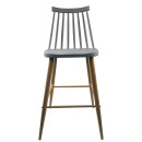 Σκαμπό Bar ArteLibre MARANTA Γκρι/Φυσικό PP/Μέταλλο 45x46x97cm